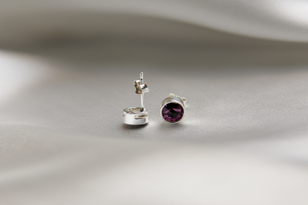 Mauve crystal earrings [1]