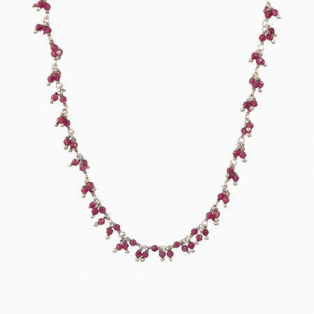 Coliere dama - Colier argint cu rubin microfatetat de 2 mm