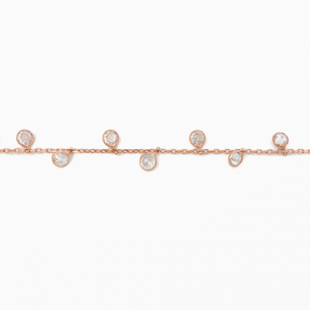 Colier argint din argint si accesorii din cristale albe cu dimetrul de 4,5 mm lungime 42 cm [1]