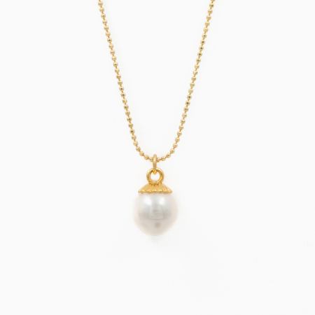 Colier argint din perle de cultura 8 mm de culoare alba lungime 44 cm [1]