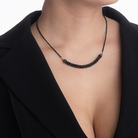 Colier argint lucrat manual din margele microfatetate spinel lungime 42 cm [4]