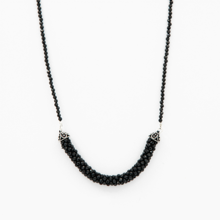 Colier argint lucrat manual din margele microfatetate spinel lungime 42 cm [0]