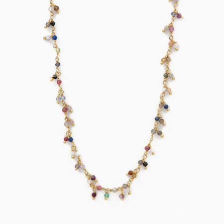 Coliere dama - Colier argint mix pietre semipretioase cu diametrul de 2 mm lungime 42 cm