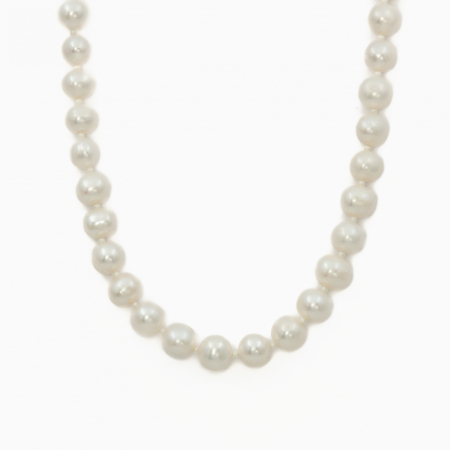 Necklaces and pendants - Silver necklace with 10 mm cultured pearls - length 46 cm