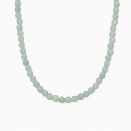 Colier argint pietre semipretioase acvamarin 6 mm lungime 42 cm [1]