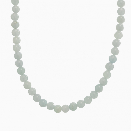 Coliere dama - Colier argint pietre semipretioase acvamarin 6 mm lungime 42 cm