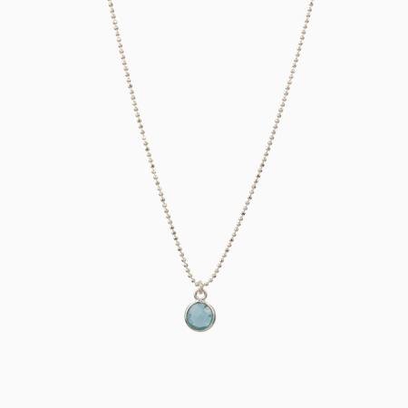 Coliere dama - Colier argint pietre semipretioase acvamarin 7x7 mm