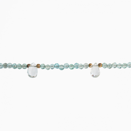 Colier argint pietre semipretioase acvamarin microfatetat 2,5 mm briolete acvamarin lungime 42 cm [1]