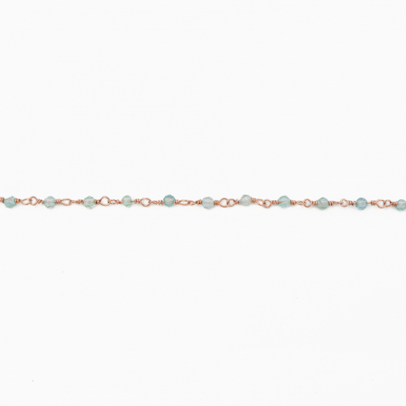 Colier argint pietre semipretioase acvamarin microfatetat 2.5 mm lungime 42 cm [1]