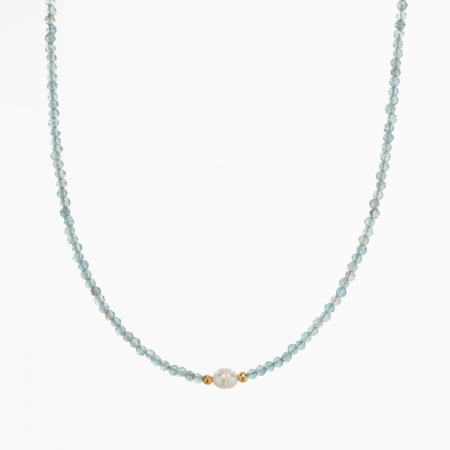 Coliere dama - Colier argint pietre semipretioase acvamarin microfatetat 2 mm lungime 42 cm