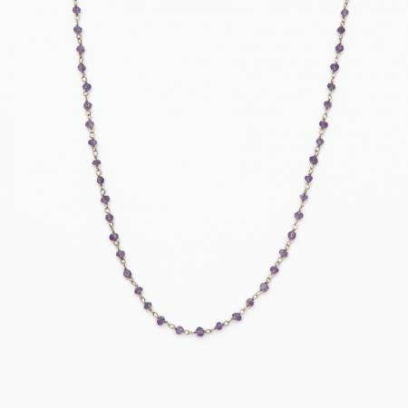 Coliere dama - Colier argint pietre semipretioase ametist microfatetat 2.5 mm   lungime 42-45 cm