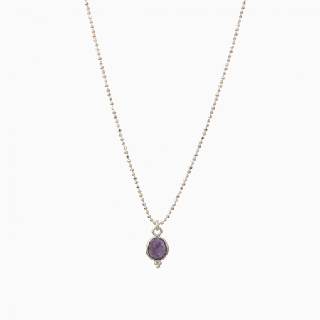 Colier argint pietre semipretioase ametist oval 7x10 mm [1]