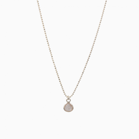 Coliere dama - Colier argint pietre semipretioase cuart roz 7x7 mm