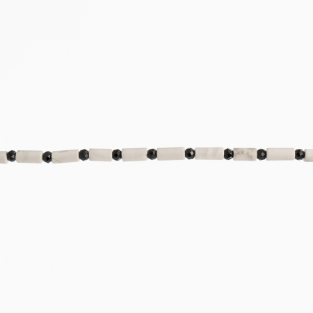 Colier argint pietre semipretioase howlit si spinel negru 2 mm lungime 41 cm [1]
