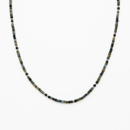 Necklaces and pendants - Silver necklace with iolite 2.5 mm cubelets - length 40 cm