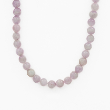Necklaces and pendants - Silver necklace with kunzite 7 mm - length 42 cm