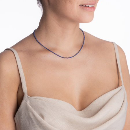 Colier argint pietre semipretioase lapis lazului cu briolete lungime 41 cm [4]