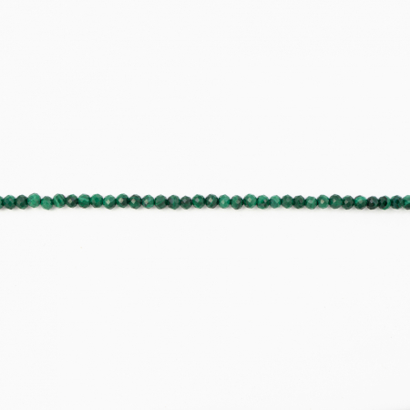 Silver necklace with micro-faceted malachite 2.5 mm - length 42 cm [1]