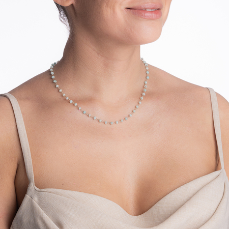 Colier argint pietre semipretioase microfatetate amazonit de 4 mm [3]