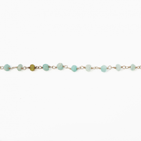 Colier argint pietre semipretioase microfatetate amazonit de 4 mm [1]