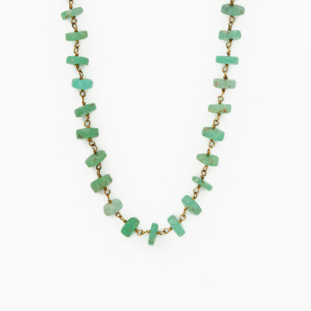 Coliere dama - Colier argint pietre semipretioase microfatetate crisopraz de7 mm lungime 42 cm