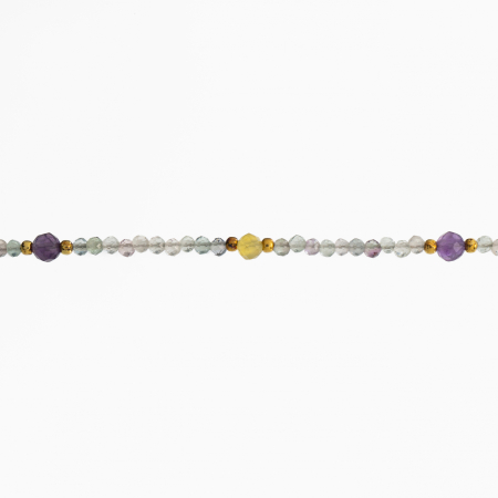 Colier argint pietre semipretioase microfatetate fluorit 2 mm si 4 mm  lungime 42 cm [1]