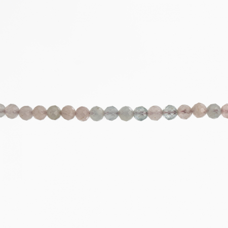 Colier argint pietre semipretioase microfatetate morganit de 3,5 mm   lungime 42 cm [1]