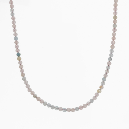 Coliere dama - Colier argint pietre semipretioase microfatetate morganit de 3,5 mm   lungime 42 cm