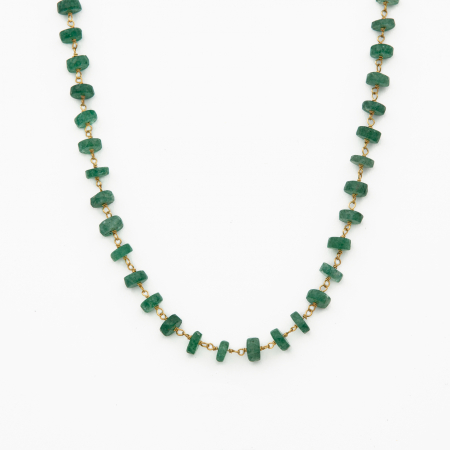 Colier argint pietre semipretioase microfatetate onix verde 6.5mm  lungime 42 cm [0]