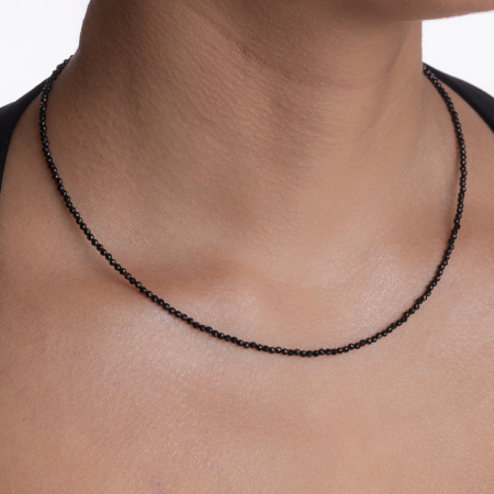 Colier argint pietre semipretioase microfatetate spinel  de 3 mm  lungime 42 cm [2]