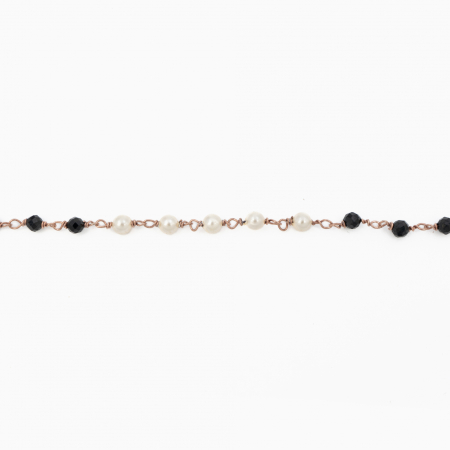 Colier argint pietre semipretioase microfatetate spinel de 4 mm perle de cultura lungime 42 cm [1]