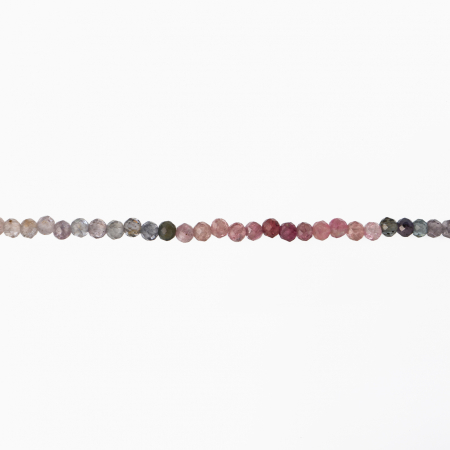 Colier argint pietre semipretioase microfatetate spinel roz in degrade de 3 mm  lungime 40-44 cm [1]