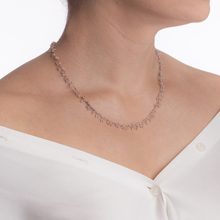 Colier argint pietre semipretioase piatra lunii microfatetat 2.5 mm lungime 42 cm [3]