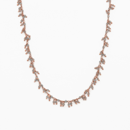 Coliere dama - Colier argint pietre semipretioase piatra lunii microfatetat 2.5 mm lungime 42 cm