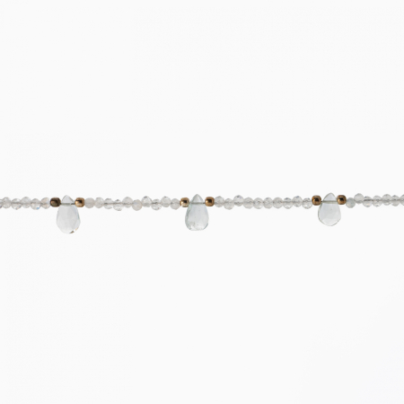 Colier argint pietre semipretioase piatra lunii microfatetate 2 mm cu briolete din acvamarin  lungime 42 cm [1]