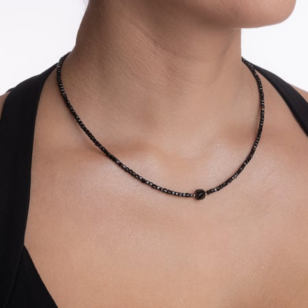 Colier argint pietre semipretioase spinel cubulete 2.5 mm cub central spinel de 7 mm lungime 42 cm [3]