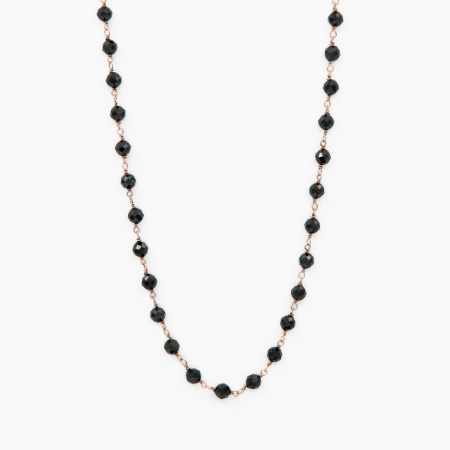 Coliere dama - Colier argint pietre semipretioase spinel negru 2.5 mm  lungime 42 cm