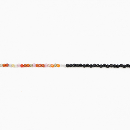 Colier argint pietre semipretioase spinel negru si zirconiu multicolor de 2 mm lungime 42 cm [1]