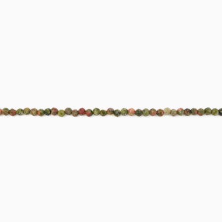 Colier argint pietre semipretioase unakit microfatetat de 2 mm lungime 40 cm [1]