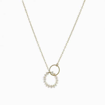 Coliere dama - Colier cerc 1,5 cm perla de cultura