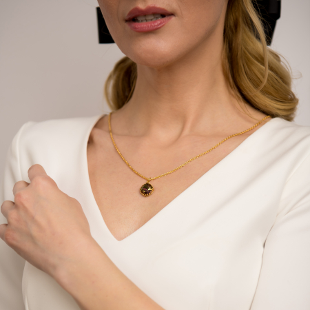 Amethyst Gold Plated crystal pendant necklace [1]