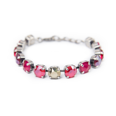 Bratari - Bratara cristale Scarlet Royal Red Antique Silver Plated
