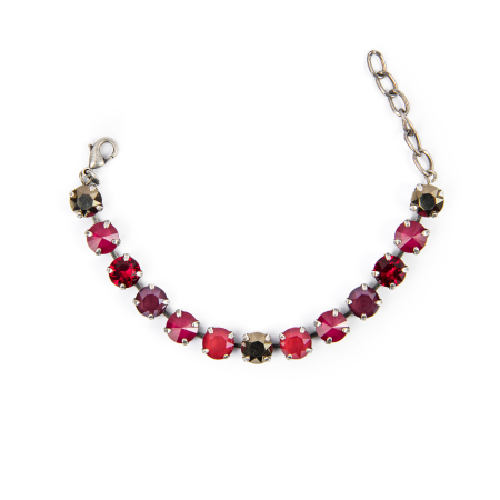 Scarlet Royal Red crystals plated with antique silver bracelet [1]