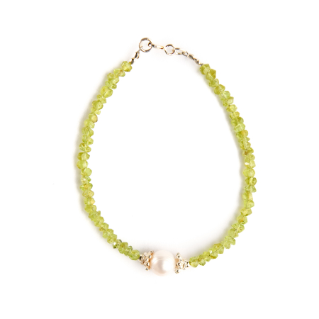 Set peridot margele microfatetate si perla de cultura [4]