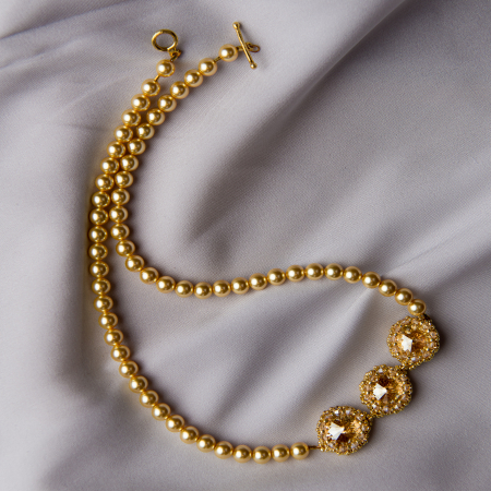 Coliere - Colier din perle si cristale Golden
