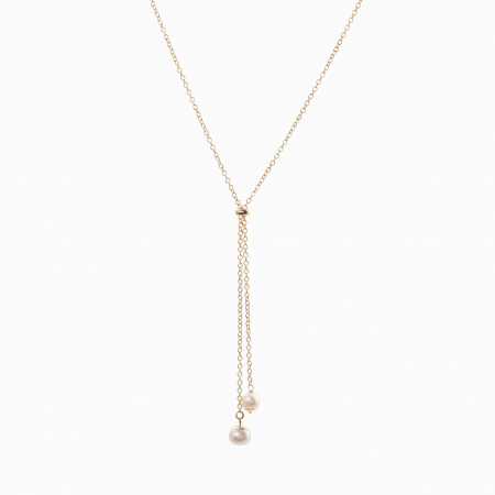 Colier Gold filed 1/20 2 perle de cultura de cultura 6 mm  lungime reglabila maxim 66 cm [1]