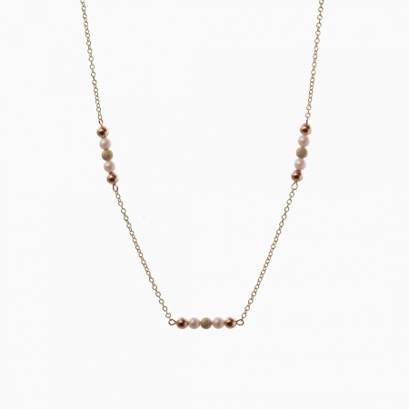 Coliere dama - Colier Gold filed 1/20 cristale tip perla Austria pearlescent white 4 mm