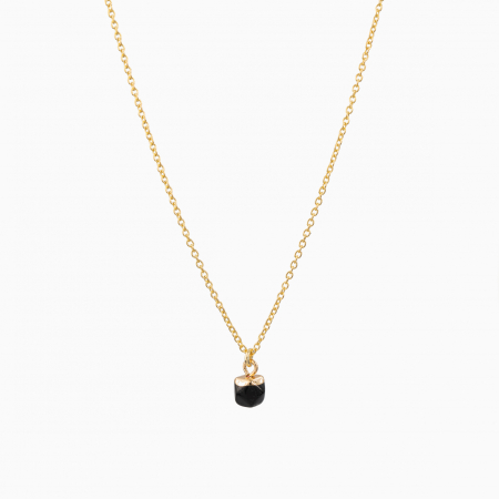 Coliere dama - Colier pandantiv onix forma neregulata diametrul 7 mm pe lant argint placat aur galben
