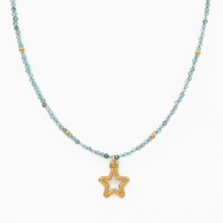 Necklaces and pendants - Necklace with micro-faceted aquamarine 2.5 mm - length 42 cm