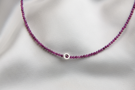 Micro faceted Ruby semi-precious stone with decorative elements necklace [1]
